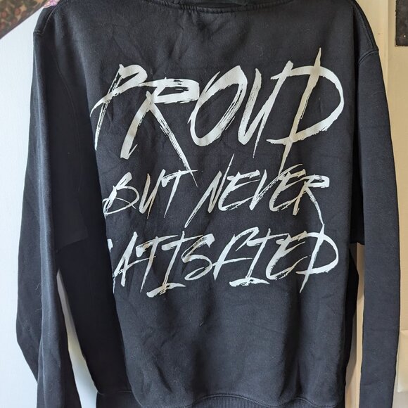 Alphalete Athletics Black Hoodie Proud But Never Satisfied Size Medium - Picture 6 of 9